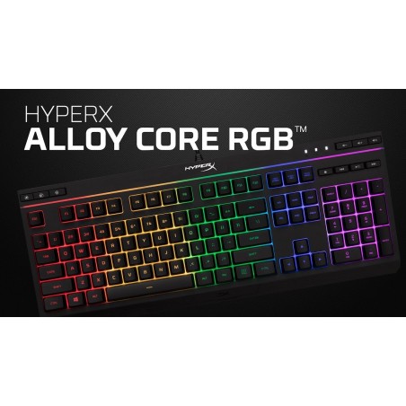 HyperX Alloy Core RGB, podsvícená herní klávesnice, RGB, US, USB