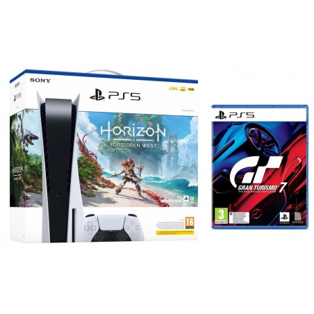 SKLADEM - Sony PlayStation 5 BluRay + Gran Turismo 7 CZ + Horizon Forbidden West CZ, herní konzole PS5, nový, zabalený, záruka